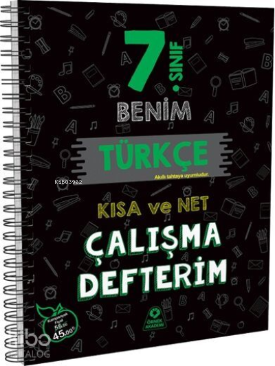 7. Sınıf Benim Türkçe Çalışma Defterim