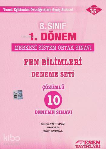 8. Sınıf 1. Dönem Fen Bilimleri Deneme Seti Çözümlü 10 Deneme Sınavı