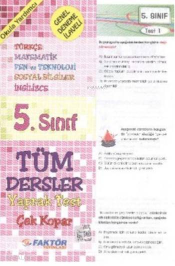 5. Sınıf Tüm Dersler Yaprak Test
