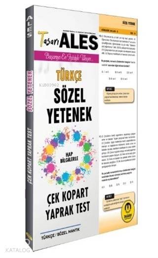 ALES Türkçe Sözel Yetenek Yaprak Test 2020