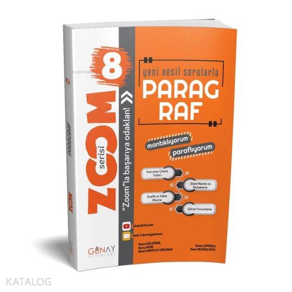 Günay Yayınları 8. Sınıf LGS Zoom Paragraf Soru Bankası Günay 