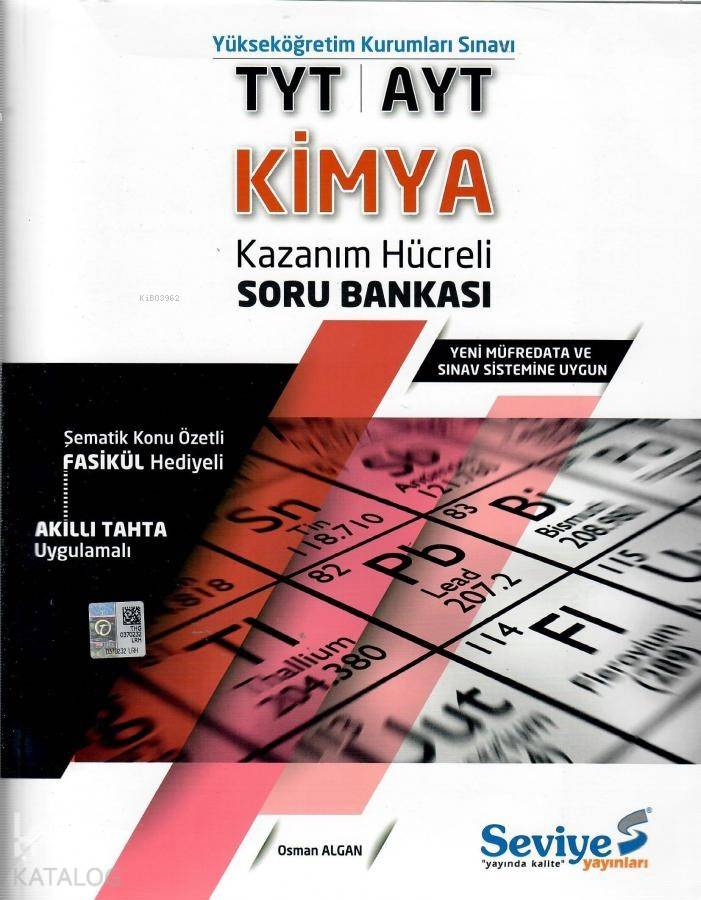 Seviye Yayınları TYT AYT Kimya Kazanım Hücreli Soru Bankası Seviye 