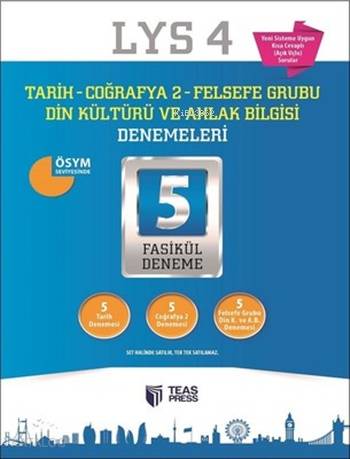 LYS 4 Tarih - Coğrafya 2 - Felsefe Grubu - Din Kültürü ve Ahlak Bilgisi Denemeleri; 5 Fasikül Deneme