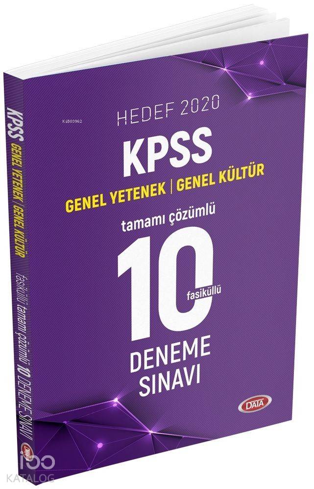 Data Yayınları 2020 KPSS Genel Yetenek Genel Kültür Çözümlü 10 Deneme