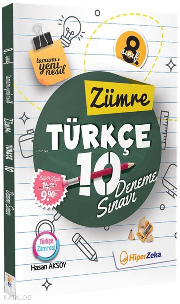 Hiper Zeka Yayınları 8. Sınıf LGS Türkçe 10 Yeni Nesil Deneme Zümre Hiper Zeka 