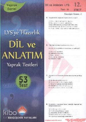 12.Sınıf YGS-LYS Dil ve Anlatım Yaprak Test; Yaprak Serisi - 53 Test