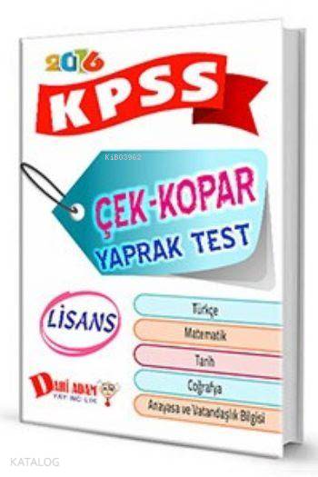 KPSS Lisans Adayları İçin Çek Kopar Yaprak Test 2016