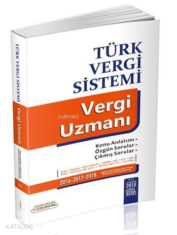 Türk Vergi Sistemi Vergi Uzmanı; KPSS A Grubu ve Tüm Kurum Sınavları İçin