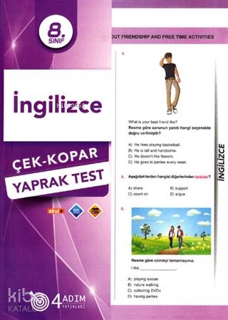 4 Adım - 8. Sınıf İngilizce Yaprak Test