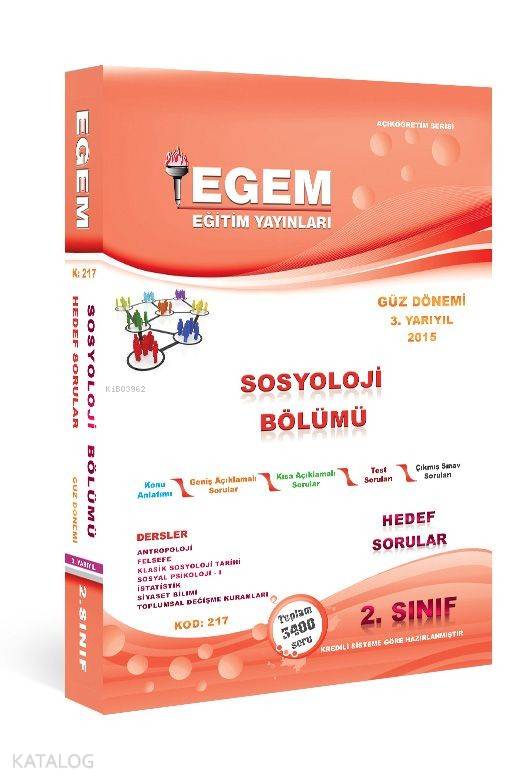 2. Sınıf Sosyoloji - Güz Dönemi (3. Yarıyıl); Hedef Sorular
