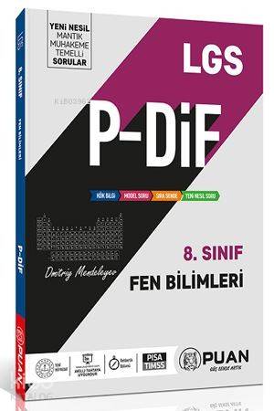 Puan Yayınları 8. Sınıf LGS Fen Bilimleri P-DİF Periyodik Ders İzleme Föyleri Puan 