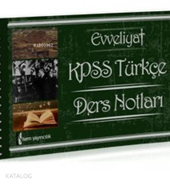 Evveliyat Kpss Türkçe Ders Notları; 2016