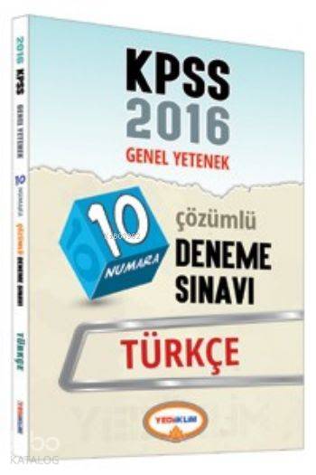 KPSS Genel Yetenek Türkçe 10 Numara Çözümlü Deneme Sınavı 2016