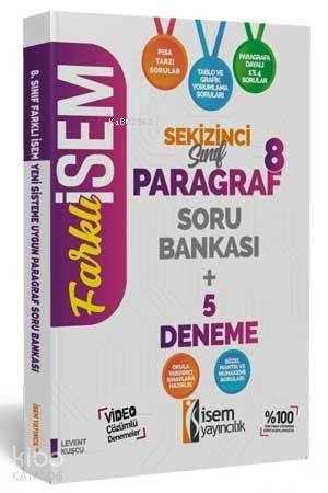 İsem Yayınları 8. Sınıf LGS Paragraf Soru Bankası + 5 Deneme İsem 