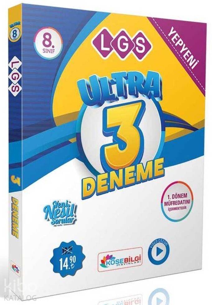 Köşebilgi Yayınları 8. Sınıf LGS 1. Dönem Ultra 3 Fasikül Deneme KöşeBilgi 