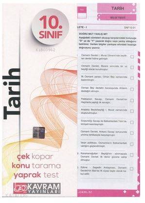 10. Sınıf Tarih Yaprak Testi