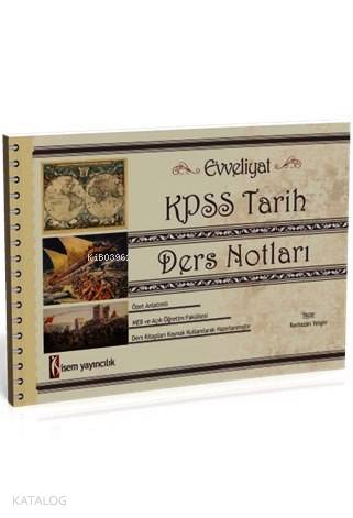Evveliyat KPSS Tarih Ders Notları 2015
