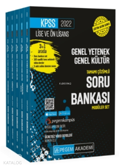 2022 Kpss Lise Ve Önlisans Genel Yetenek Genel Kültür Tamamı Çözümlü Soru Bankası Seti