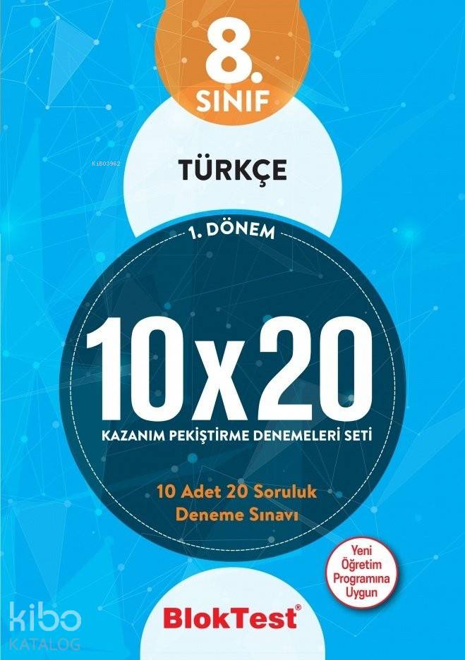 BlokTest Yayınları 8. Sınıf 1. Dönem LGS Türkçe 10x20 Kazanım Pekiştirme Denemeleri Seti BlokTest 