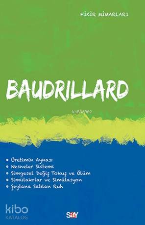  Baudrillard | Oğuz Adanır | Say Yayınları | 9789754689105 | 