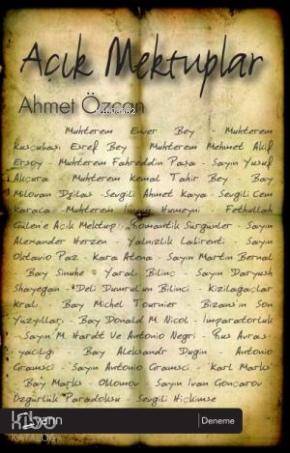  Açık Mektuplar | Ahmet Özcan | Yarın Yayınları | 9786054195350 | 