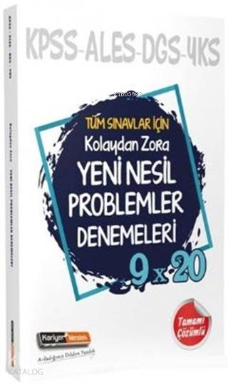 2020 Tüm Sınavlar İçin Kolaydan Zora Yeni Nesil Çözümlü Problemler Denemeleri