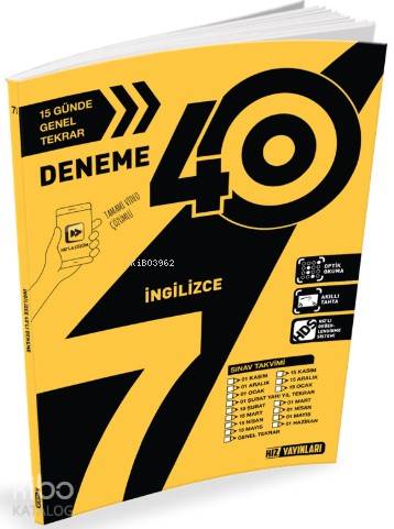 Hız Yayınları 7. Sınıf İngilizce 40 Deneme Hız 