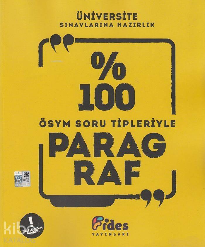 Fides Yayınları Üniversite Sınavlarına Hazırlık %100 ÖSYM Soru Tipleriyle Paragraf Soru Bankası Fides 