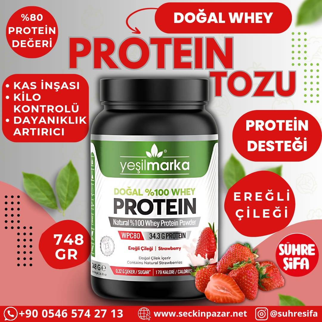 Whey Protein Tozu Ereğli Çileği - 748gr