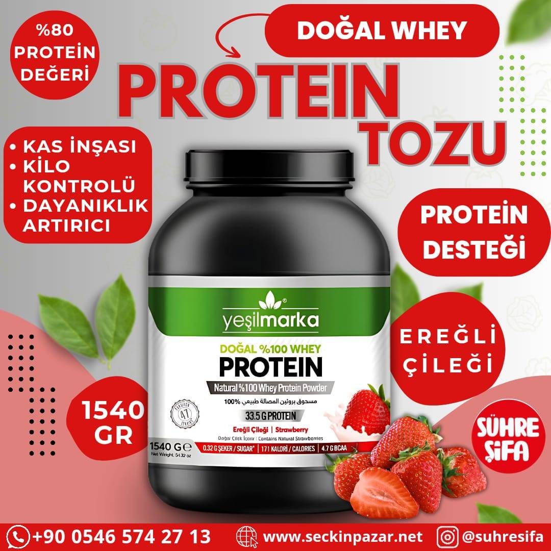 Whey Protein Tozu Ereğli Çileği - 1540gr