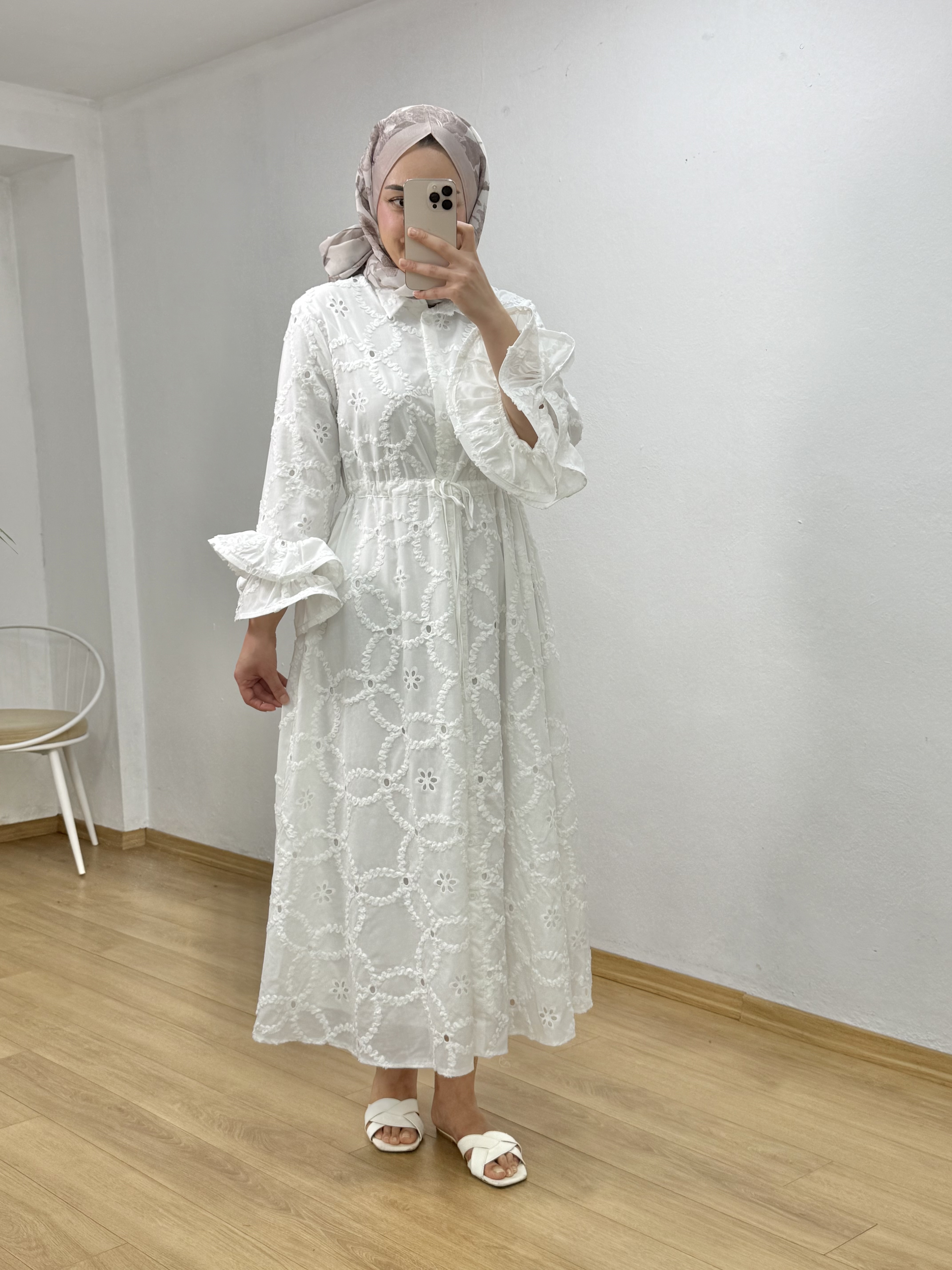  32519 ELBİSE BEYAZ S | LOREEN (PUANE) | 3990000149816 | 